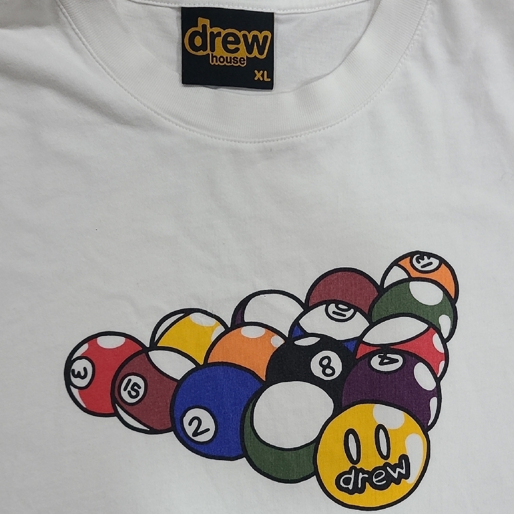 DREW White Tee with Billiard Ball Graphic